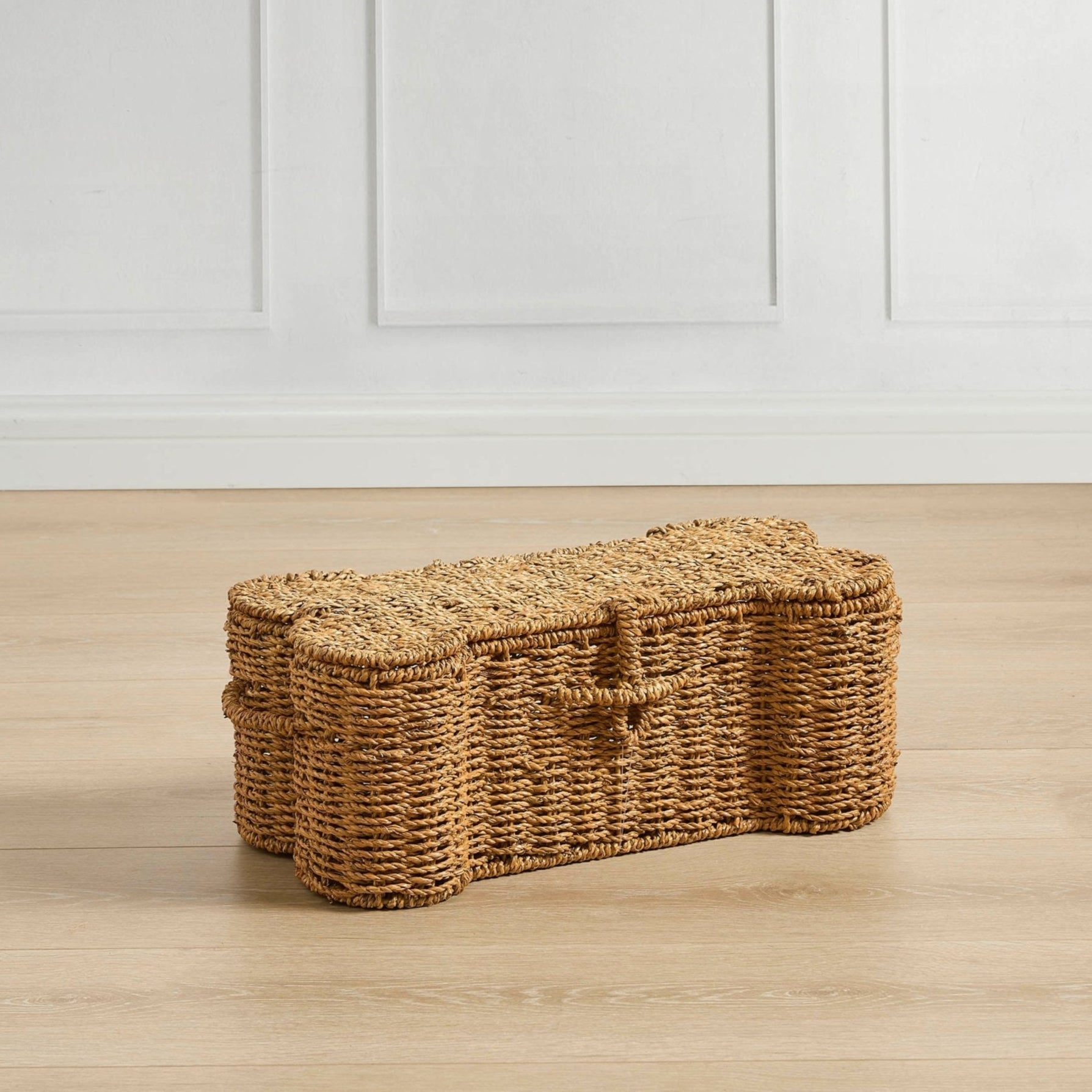 Bone Seagrass Storage Basket - Natural