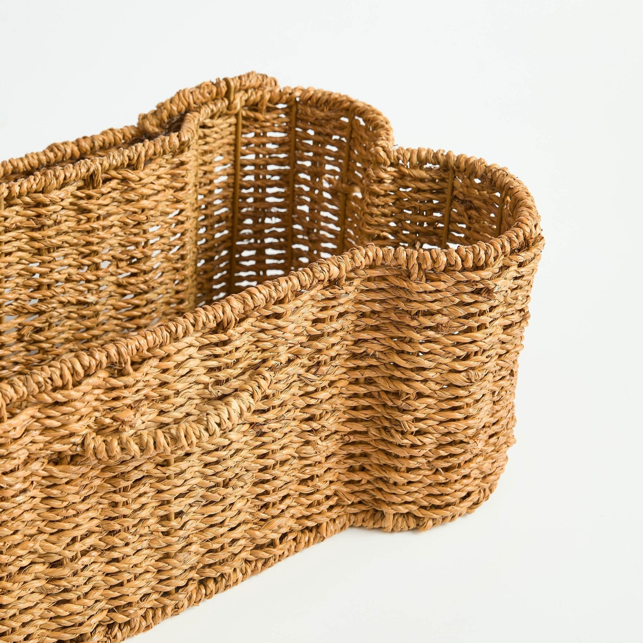 Bone Seagrass Storage Basket - Natural