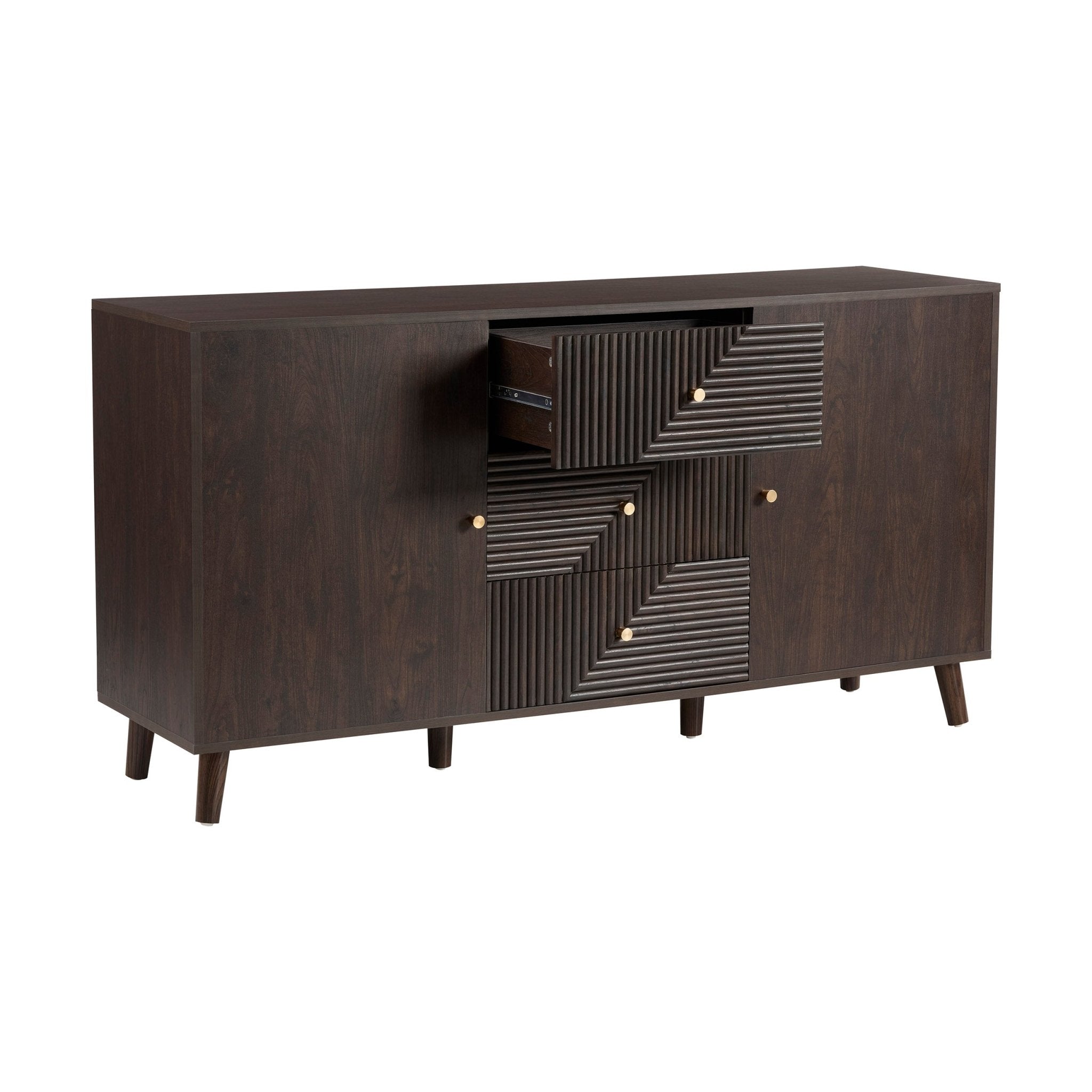 Dora Large Sideboard with Drawers - Walnut