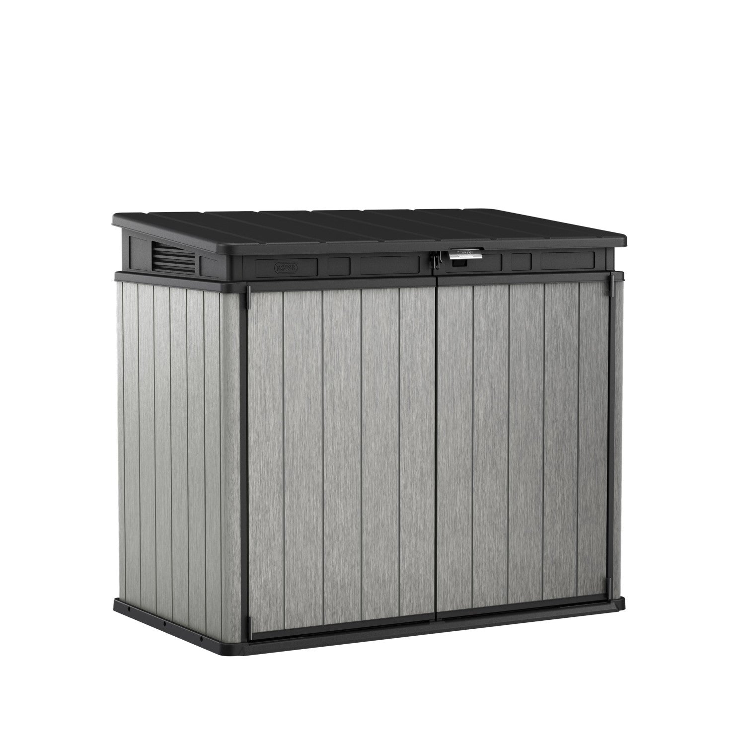 Keter Elite Storage Box Duotech Garden Household Bin Cover 1150L Black Grey