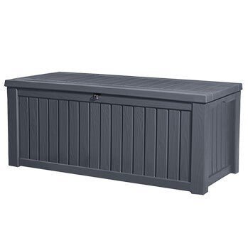 Keter - Rockwood Storage Box Wood Effect 570L Anthracite