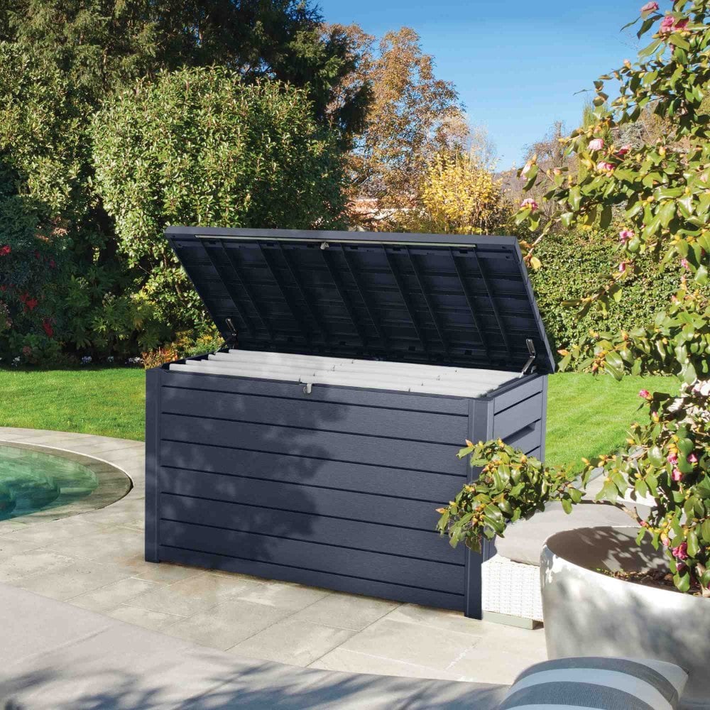 Keter - Ontario XXL Deck Box Wood Effect 870L - Brown or Anthracite