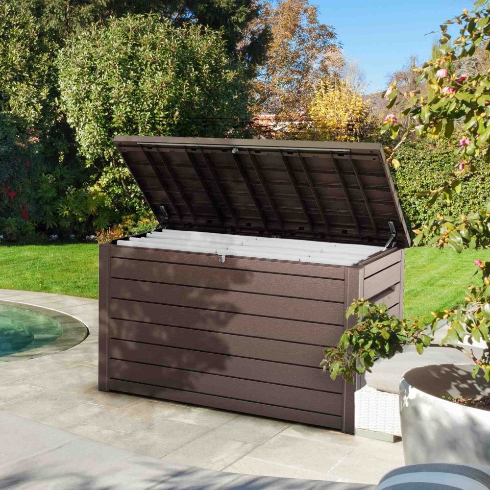 Keter - Ontario XXL Deck Box Wood Effect 870L - Brown or Anthracite