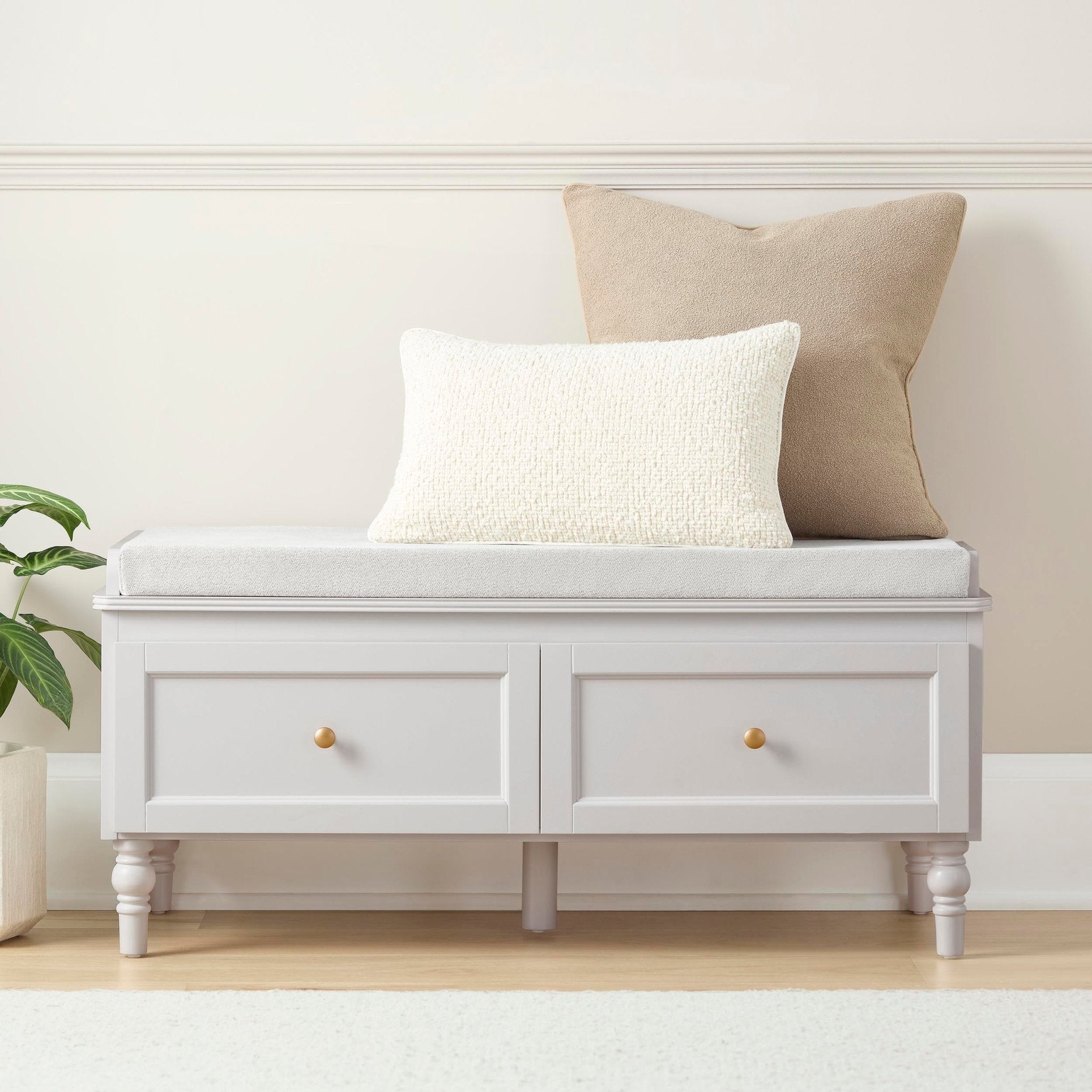 Ruby Storage Cupboard with Seat - Stone Grey