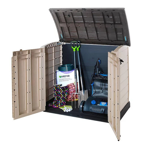 Keter Store-it-out ARC Beige & brown 1200L Garden storage box (H)1200mm (W)1460mm - Image 2