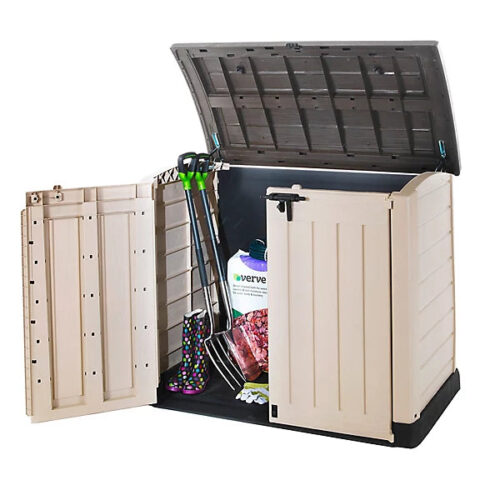 Keter Store-it-out ARC Beige & brown 1200L Garden storage box (H)1200mm (W)1460mm - Image 3